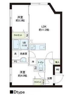 レピュア小石川レジデンス【4階】の間取り