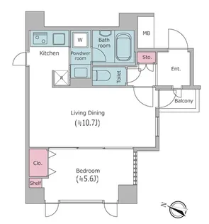 レジディア文京千石【7階】の間取り
