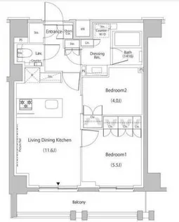 ザ・パークハビオ文京江戸川橋 【10階】の間取り