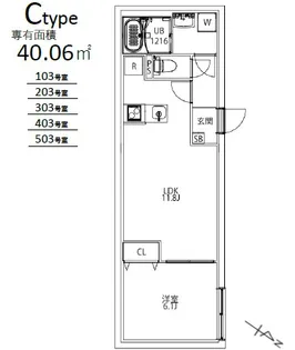 MAXIV CITY文京小石川【1階】の間取り