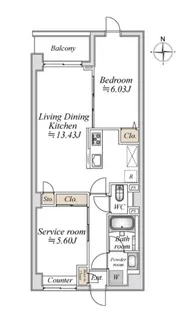 プライムガーデン赤塚【2階】の間取り