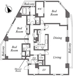 ヒルサイドレジデンス【3階】の間取り