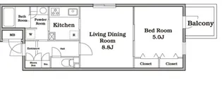 レジディア西新宿Ⅱ【1階】の間取り