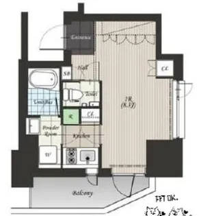 プレミスト新宿山吹【8階】の間取り
