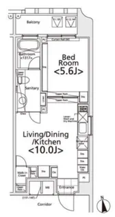 プライマル新宿若松町【14階】の間取り