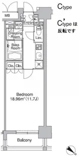 レジディア市ヶ谷Ⅱ 【14階】の間取り