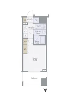 DIPS神楽坂【5階】の間取り