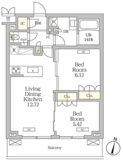 ミレーネ滝野川【4階】の間取り