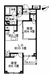 オープンレジデンシア練馬新桜台【3階】の間取り