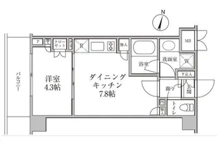 レジディア神楽坂Ⅱ【3階】の間取り