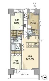 スカイティアラ ウエスト【6階】の間取り