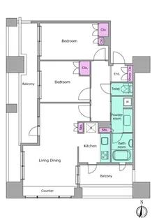レジディア市ヶ谷【7階】の間取り