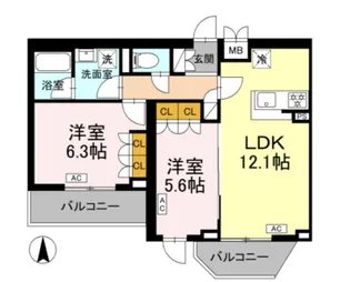 ロイジェント上板橋【5階】の間取り