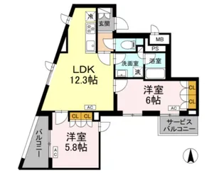 ロイジェント上板橋【5階】の間取り