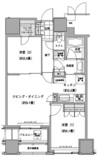 ウエストパークタワー池袋【13階】の間取り