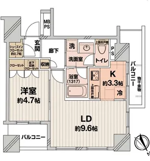 パークタワー池袋イーストプレイス【6階】の間取り