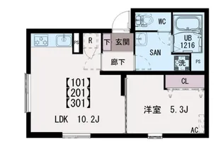 清水Ⅱ【1階】の間取り
