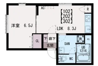 清水Ⅱ【2階】の間取り
