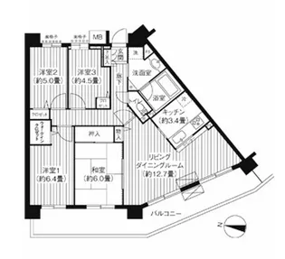 KS桜川【6階】の間取り