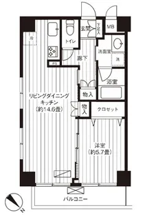ハイキャスト大山【5階】の間取り