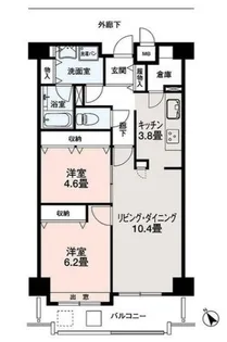 スポルク浮間【6階】の間取り