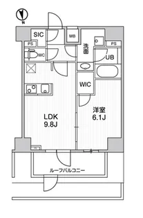 The Residence 神楽坂Ⅰ【8階】の間取り