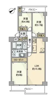 ハイツ高野台【3階】の間取り