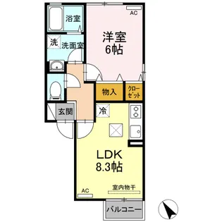 セントポーリア助任【1階】の間取り