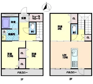 徳島県徳島市末広4丁目【タウンハウス】の間取り