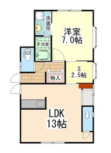 ラバーズハウス川内【1階】の間取り