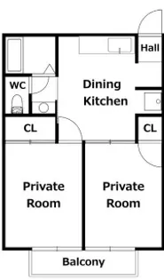 マメゾン広瀬【201号室】の間取り