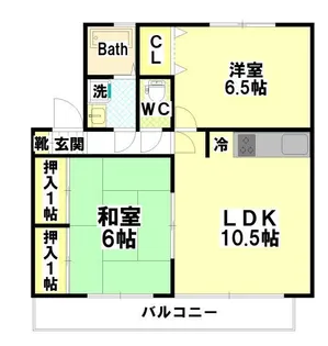 エステート川北【202号室】の間取り
