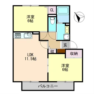 プラザ・ルミエールA【102号室】の間取り