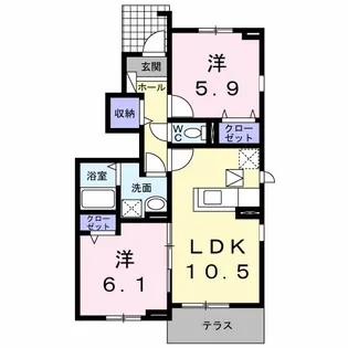 ロータス南島田A【1階】の間取り