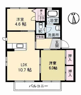 シャーメゾンヴァイデB【2階】の間取り