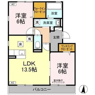 カルチェ Asuka【105号室】の間取り