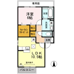 コーポK E棟【1階】の間取り