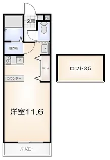 Authentic heights wish one【202号室】の間取り