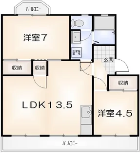 スカイハイツ新田【304号室】の間取り