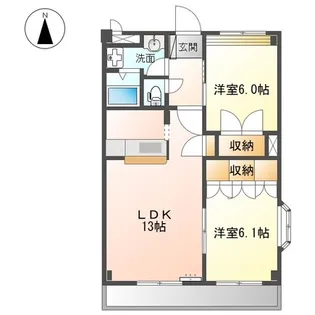 グレースヴィラ中吉野【401号室】の間取り