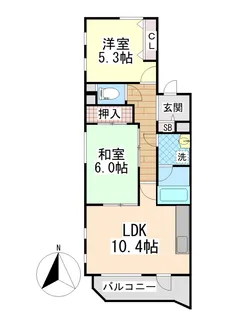 アゼリア六甲【3階】の間取り