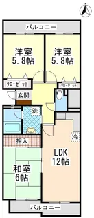グランドメゾン六甲箕岡【1階】の間取り