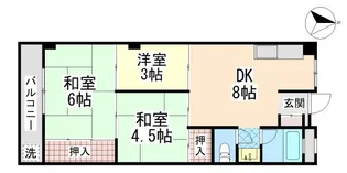 大和スカイハイツ【3階】の間取り