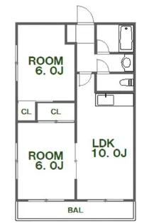北畑マンション【402号室】の間取り