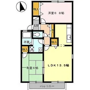 ルミナス山城B【2階】の間取り