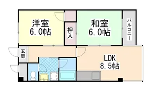 六甲司マンション【1階】の間取り