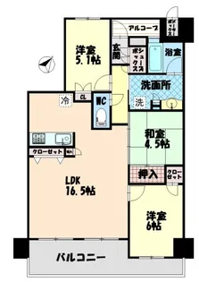 アルファステイツ富田浜【6階】の間取り