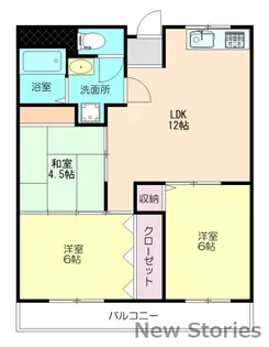 第2サニーハイツ【4階】の間取り