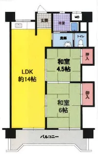 ガーデンハイツ魚崎【2階】の間取り