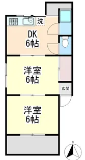 朝日ハイツ【2階】の間取り